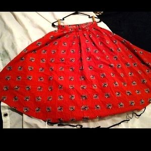 Antique Full Circle Skirt RED ♥️🍒